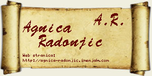 Agnica Radonjić vizit kartica